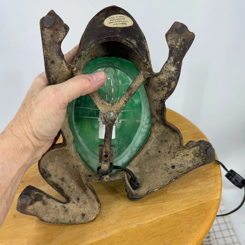 vintage electric frog accent lamp, often referred to as a 